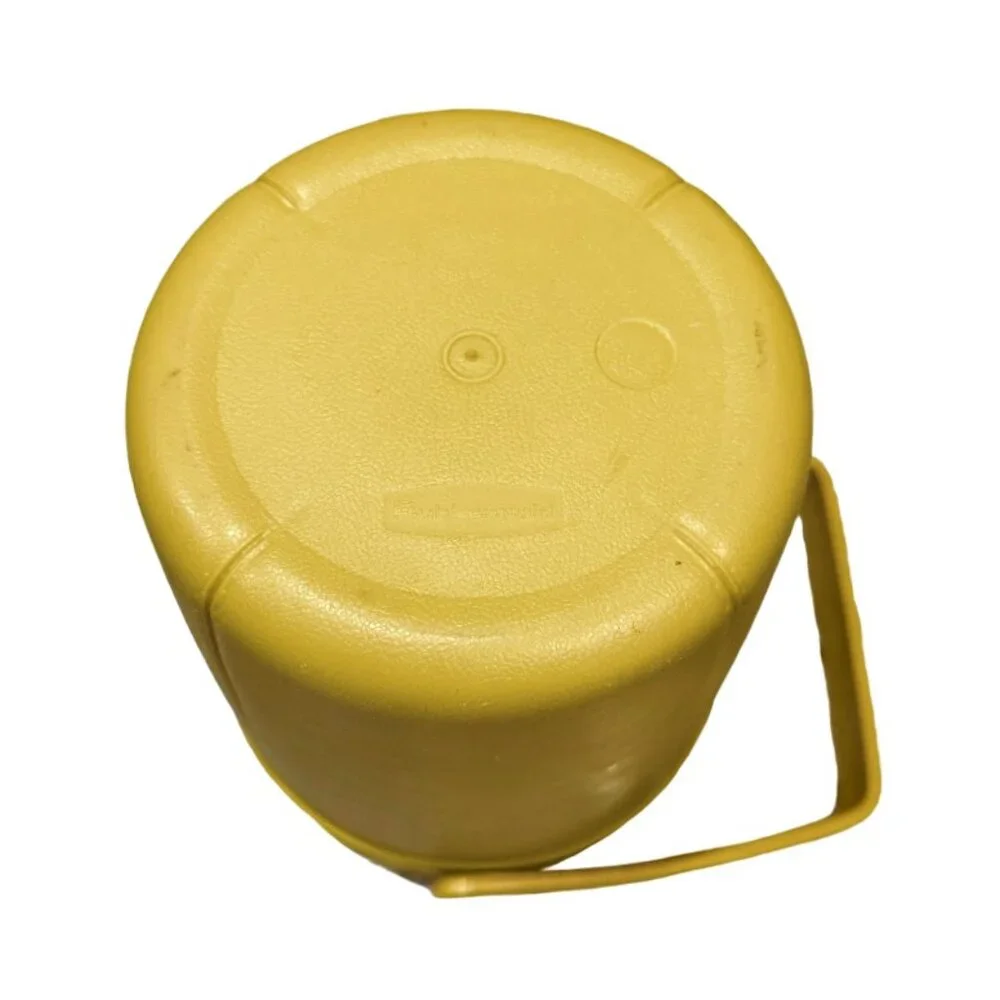 Vintage 1970s Rubbermaid Ice Bucket Harvest Gold 2260 Snowflake Lid Retro 9 Inch